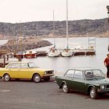 Volvo 144 links und Volvo 142 rechts im Jahr 1972