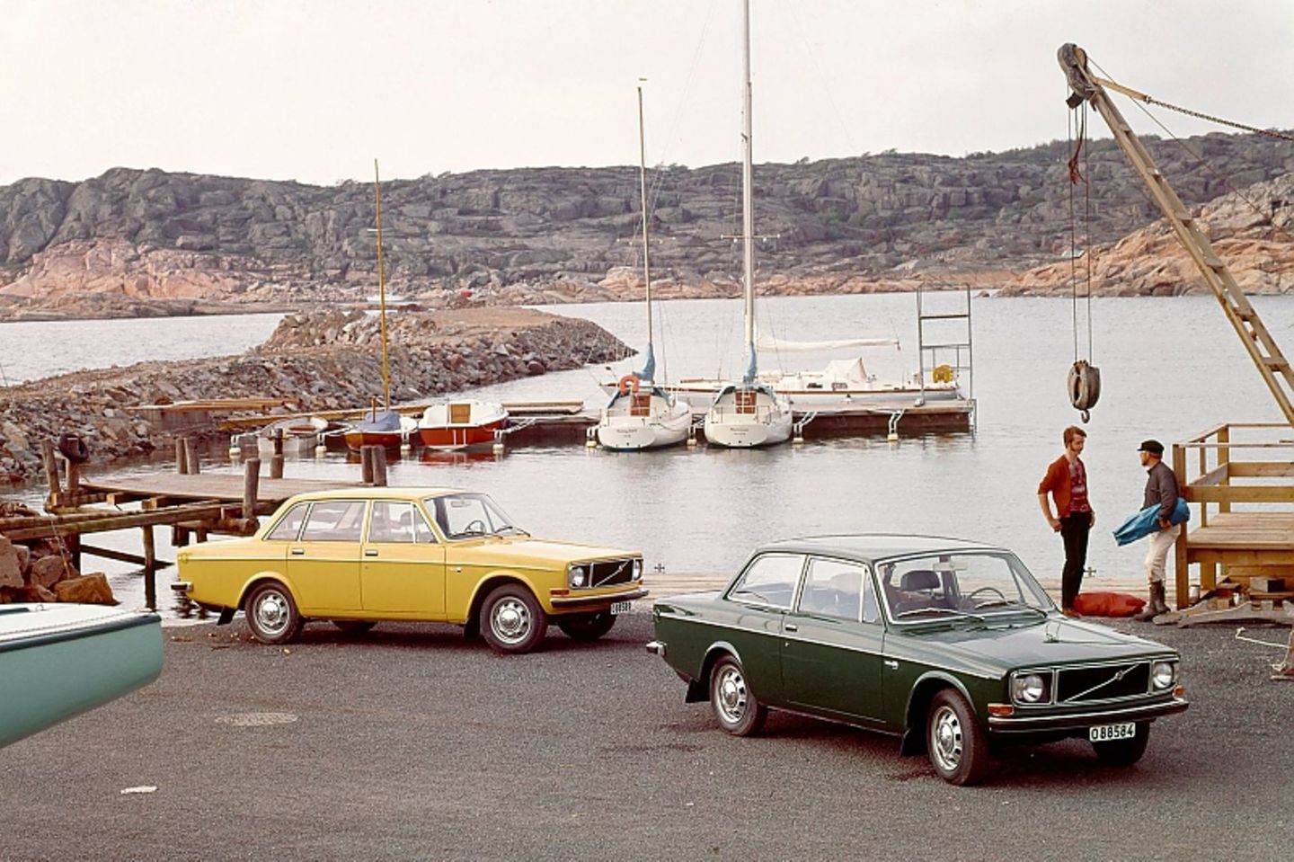 Volvo 144 links und Volvo 142 rechts im Jahr 1972