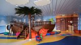 Plastikpalme und Piratenschiff im Kids Club der AidaPrima