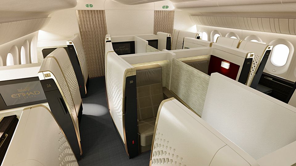 Follow Me: Die Luxusklasse mit viel Privatsphäre an Bord des Dreamliners von Etihad ©Crystal Cabin Award