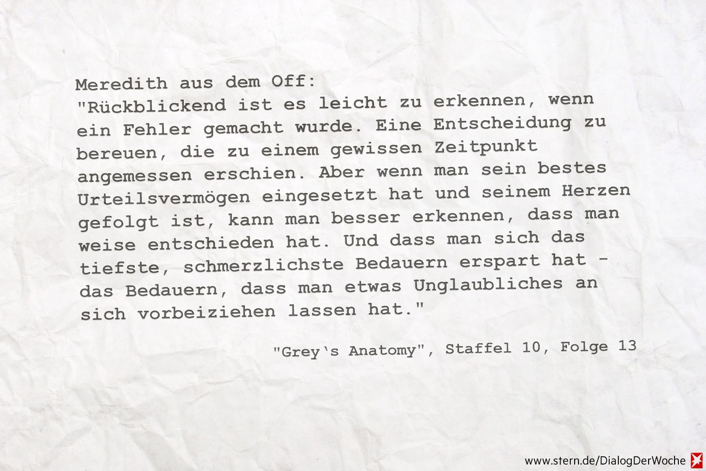Seriendialog der Woche: Ach, „Grey’s Anatomy“. Seriendialog der Woche: Ach, „Grey’s Anatomy“.