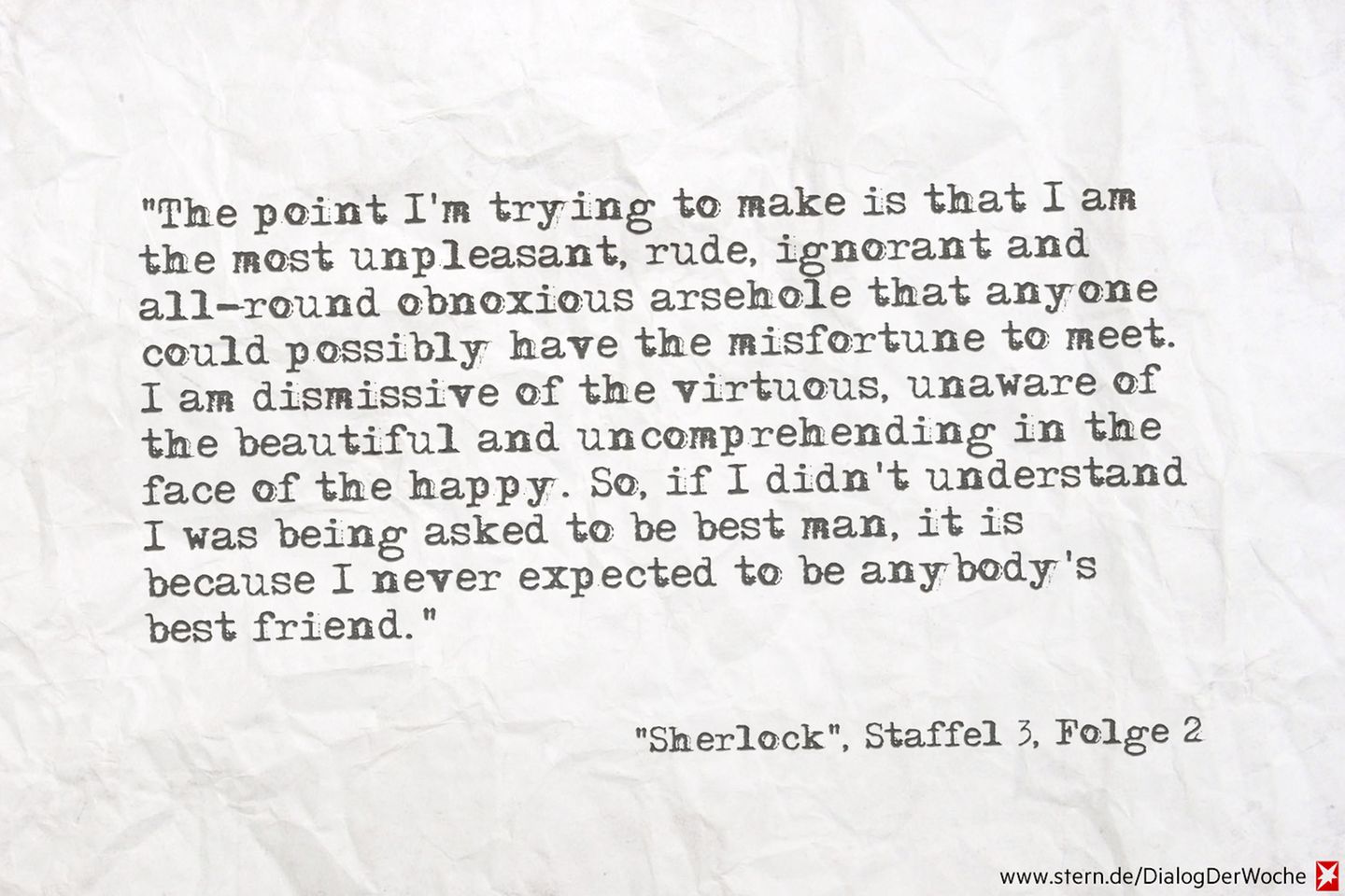 Seriendialog der Woche: Sherlock – der beste schlechteste Trauzeuge aller Zeiten