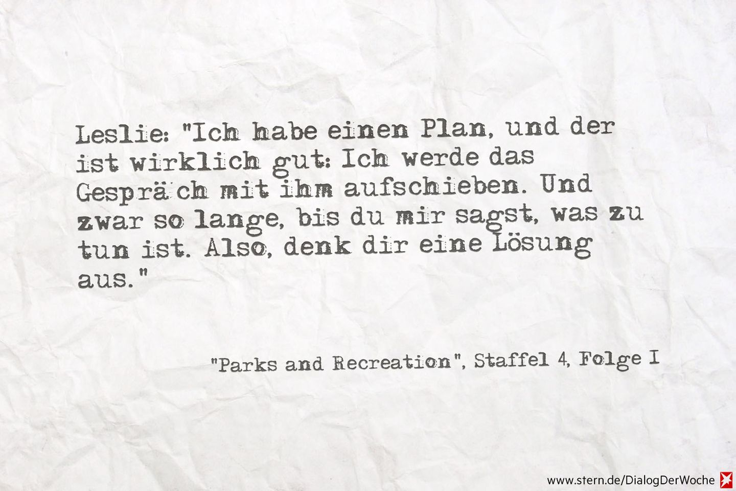 Seriendialog der Woche: Von Leslie lernen