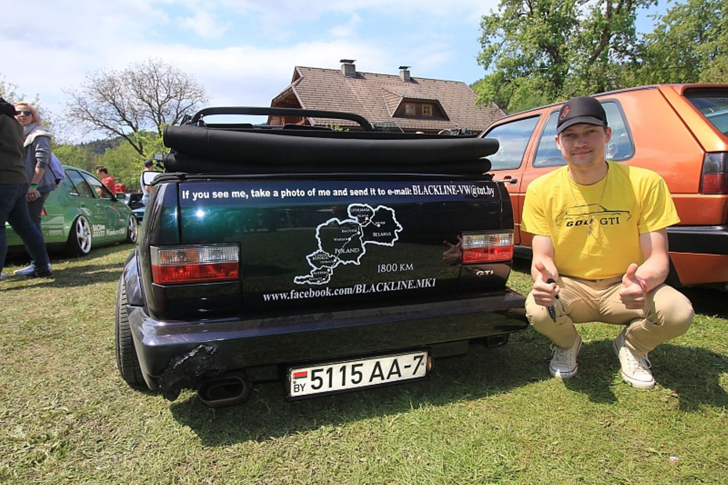 1.800 Kilometer ist Artem Blackline aus Minsk zum GTI Treffen an einem Tag gefahren.