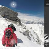 Bergsteiger mit Sauerstoffmasken auf dem Gipfelgrat des Mount Everest