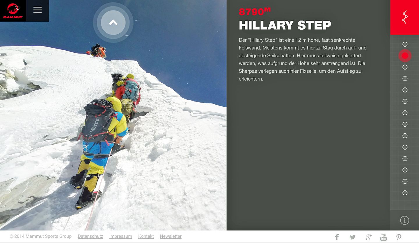 Die verschneite Hillary Step