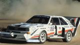 Mit seinem Fünfzylinder-Audi Quattro S1 schoss er in 10:47.850 Minuten den Berg hinauf.