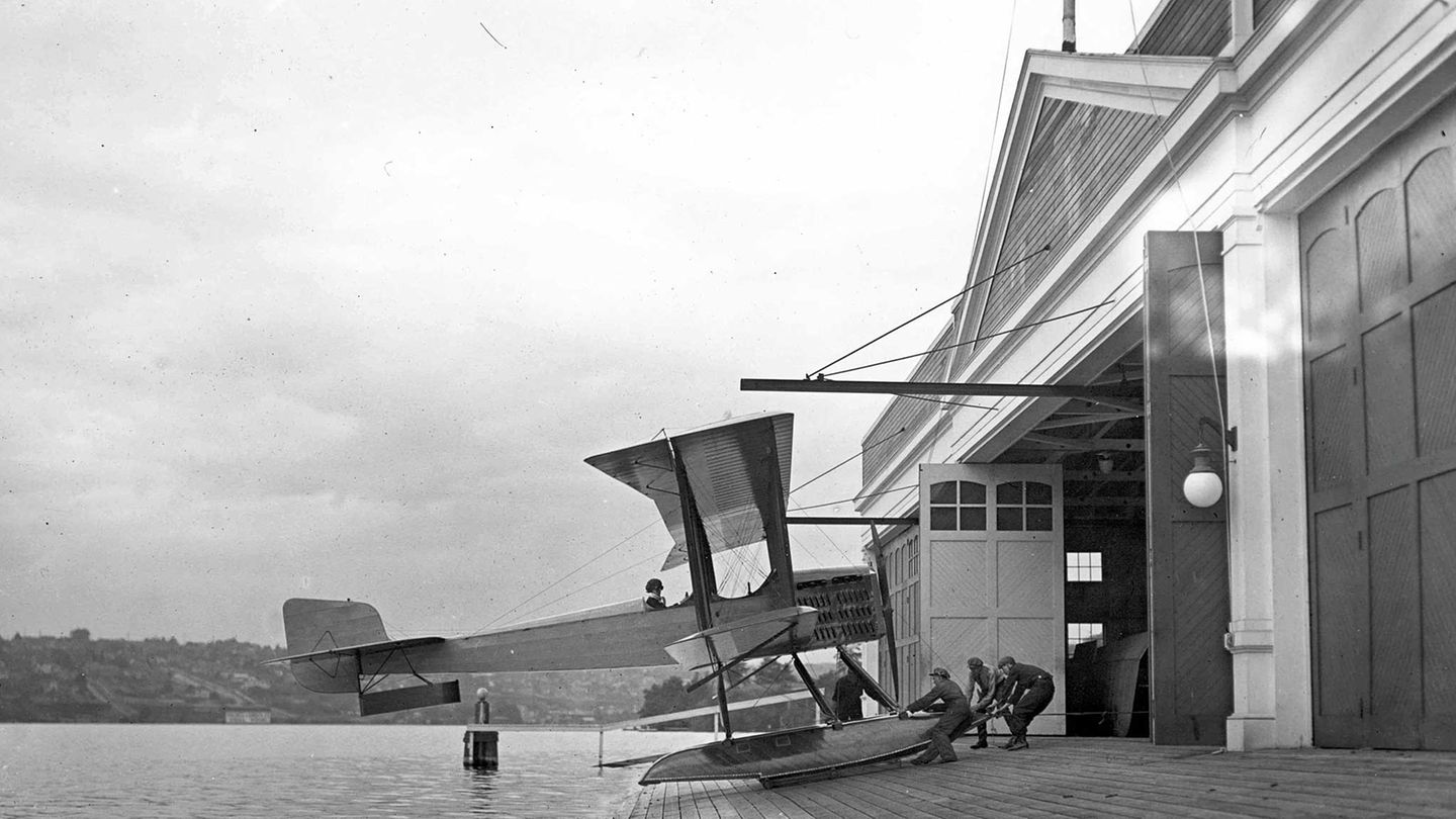 Wasserflugzeug am Lake Union in Seattle