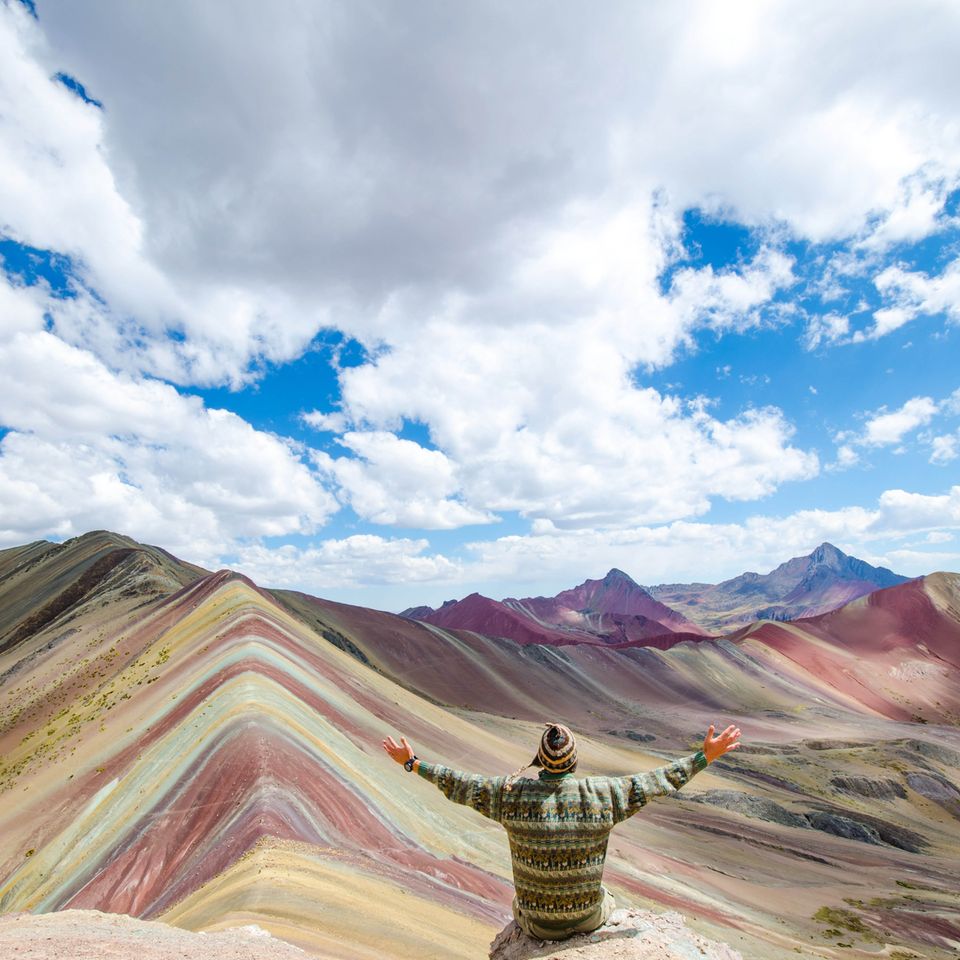 Wanderin am Rainbow Mountain in Peru