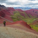 Wanderin am Rainbow Mountain in Peru