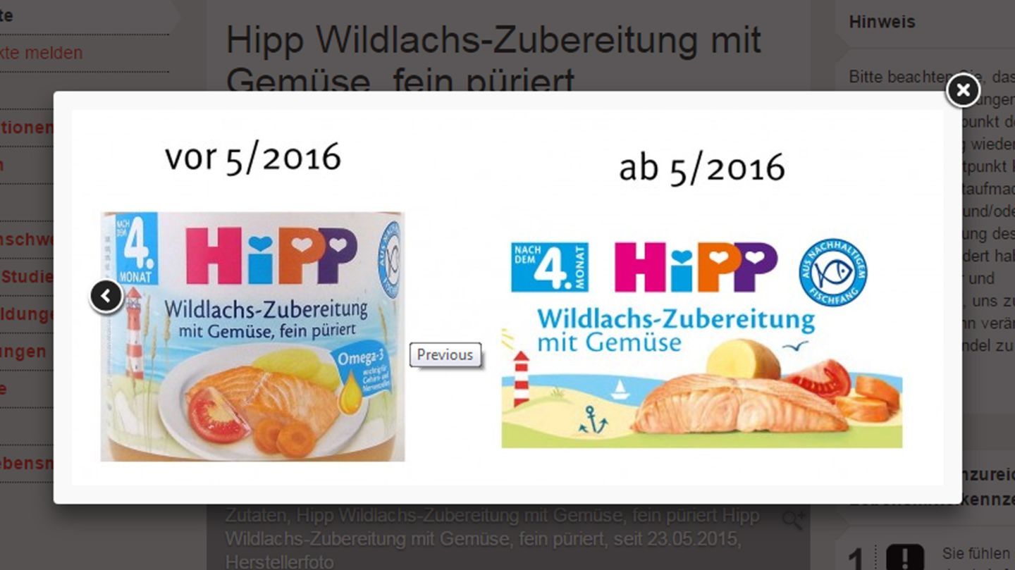 Hipp Wildlachs-Zubereitung mit Gemüse, fein püriert Hipp Wildlachs-Zubereitung mit Gemüse, fein püriert