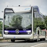 Mercedes Bus der Zukunft - von außen kaum anders als die normalen Omnibusse