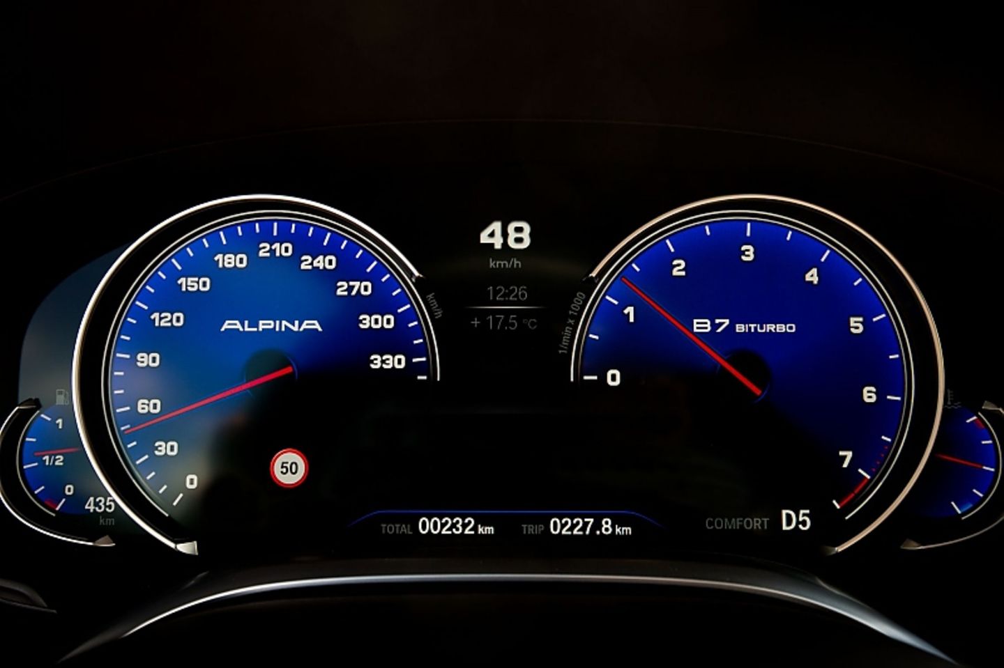 Die digitalen Rundinstrumente haben den Alpina-Look