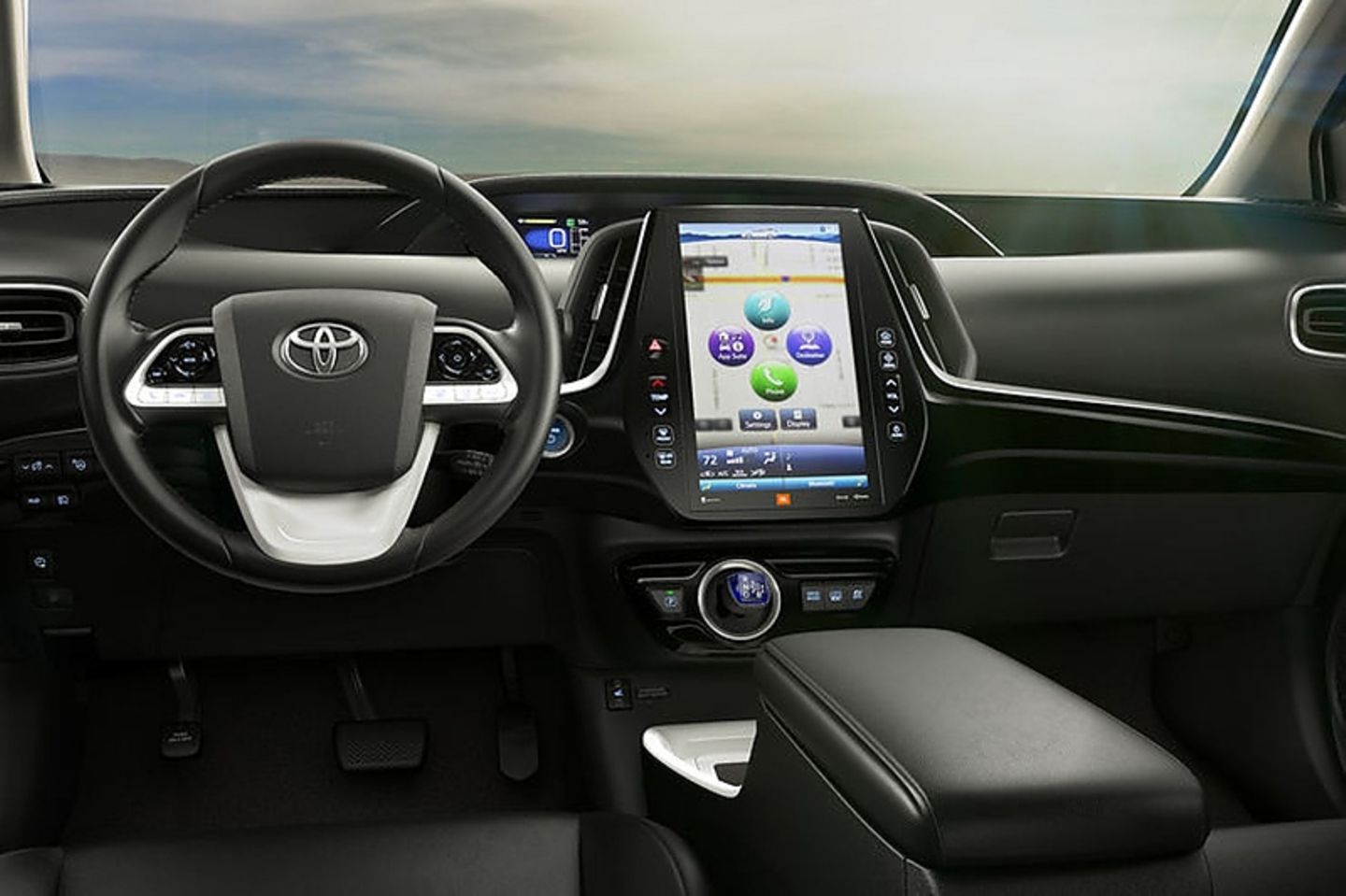 Das Cockpit des neuen Toyota Prius Plug-in Hybrid.