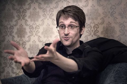 Edward Snowden während eines Interviews im Oktober 2015 in Moskau