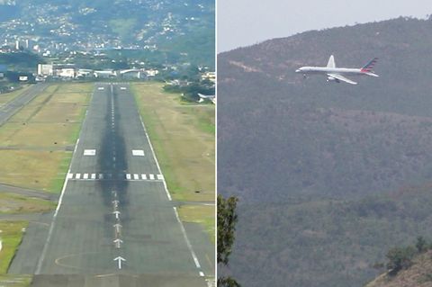Landeanflug in Tegucigalpa