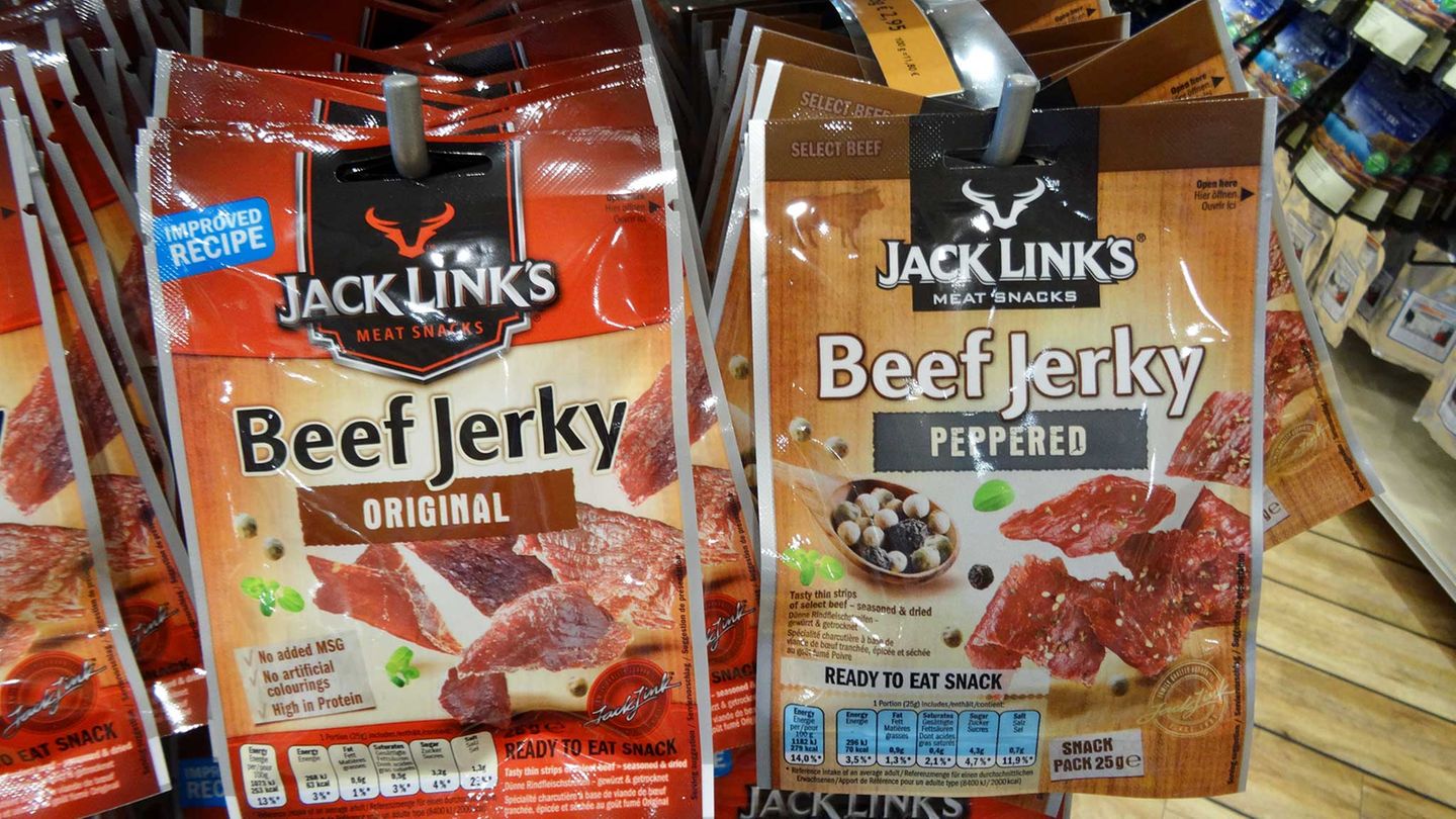 Getrocknetes Fleisch in Tüten Getrocknetes Fleisch in Tüten