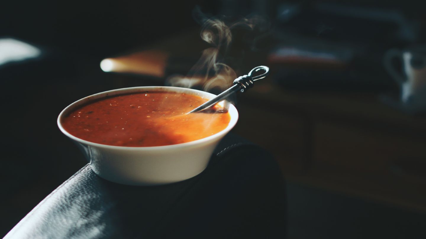 Tomatensuppe als Abendessen