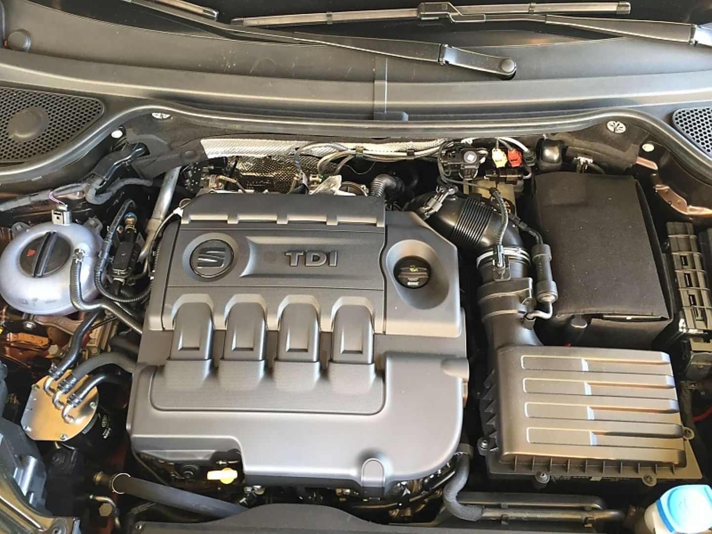 Der Zweiliter-Diesel im Seat ist knurrig