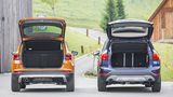 Der Kofferraum im Seat (links) fasst 485 bis 1.579 Liter, beim BMW sind es 505 bis 1.505 Liter