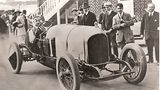 Frank Clement am 28. März 1921 am Steuer des Bentley EXP 2.