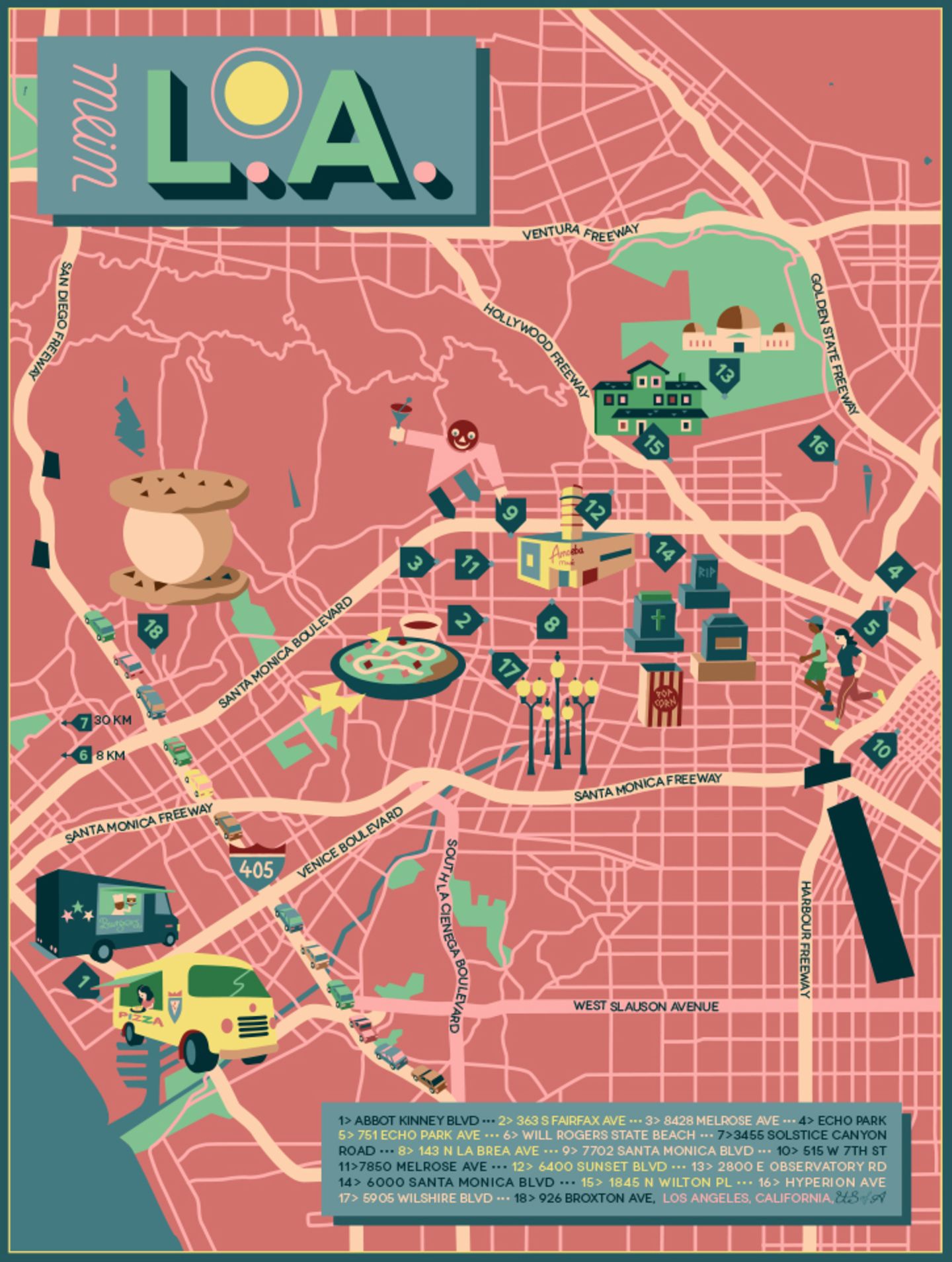 Karte von Los Angeles in der NEON-Rubrik "Meine Stadt"