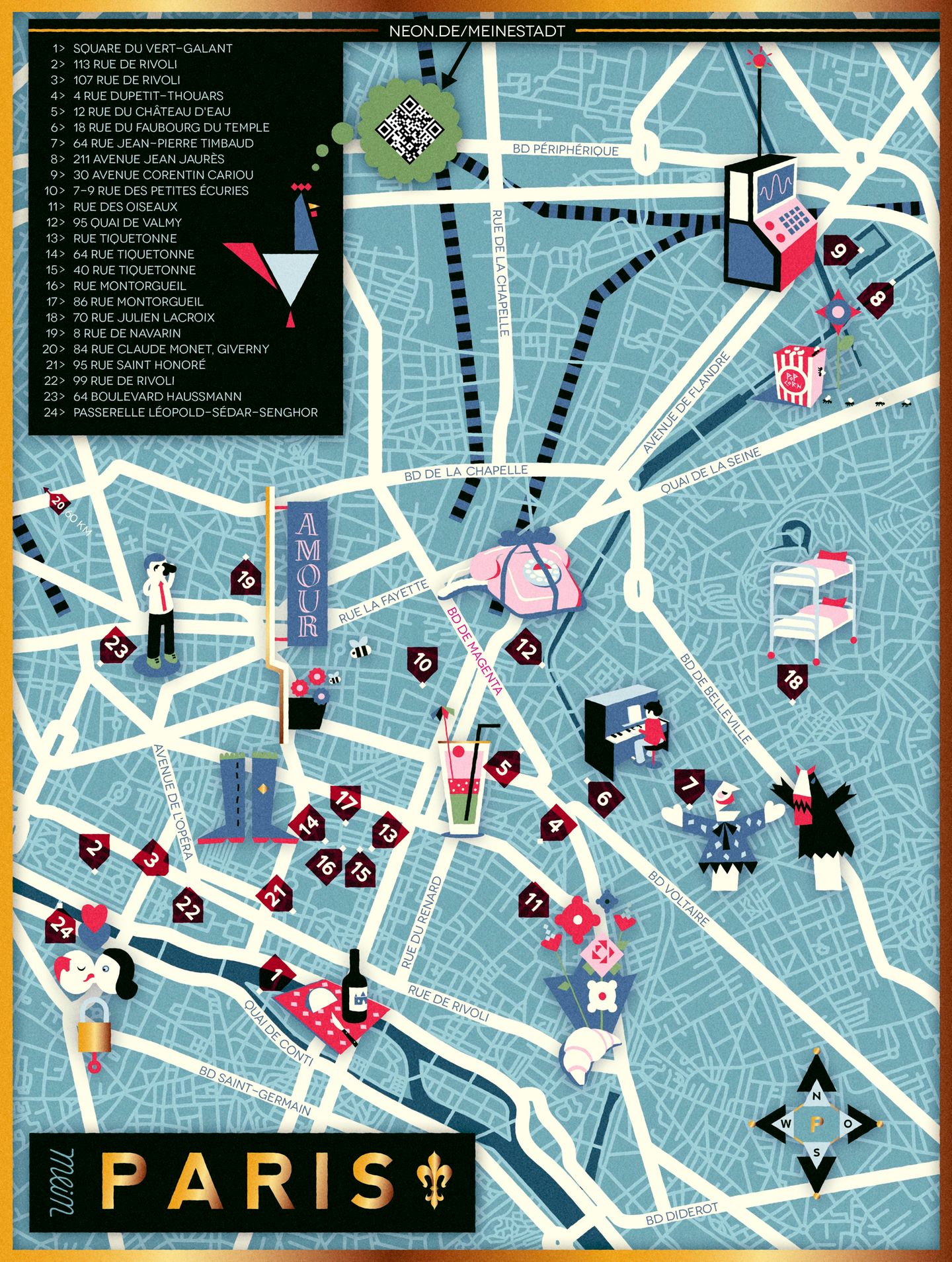 Karte von Paris in der NEON-Rubrik "Meine Stadt"