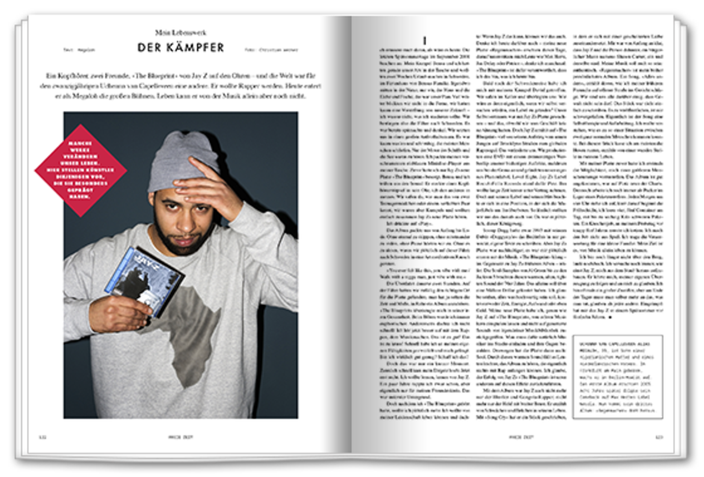 Mein Lebenswerk: Megaloh hörte Jay Zs »The Blueprint« und wollte Rapper werden.