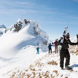 Wenig Mühe, viel Ertrag: Zwischenanstieg im Parsenngebiet. Als ­Belohnung gibt es Pulverschnee.