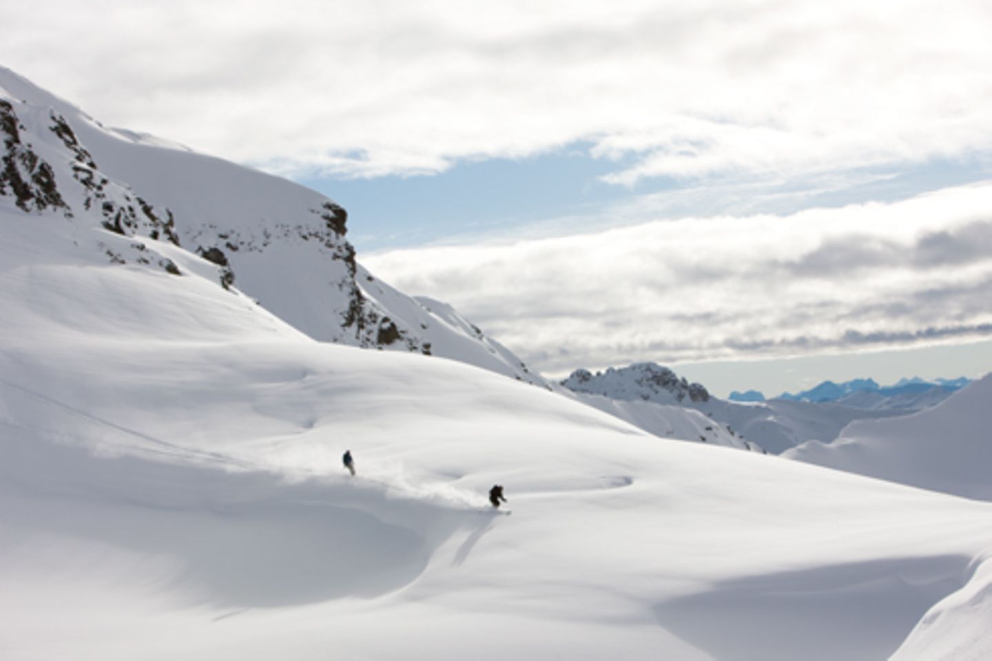 Der Schnee ist das Ziel: unverspurte Hänge auf dem Weg nach Klosters.