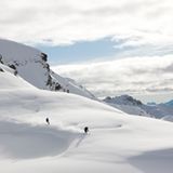 Der Schnee ist das Ziel: unverspurte Hänge auf dem Weg nach Klosters.