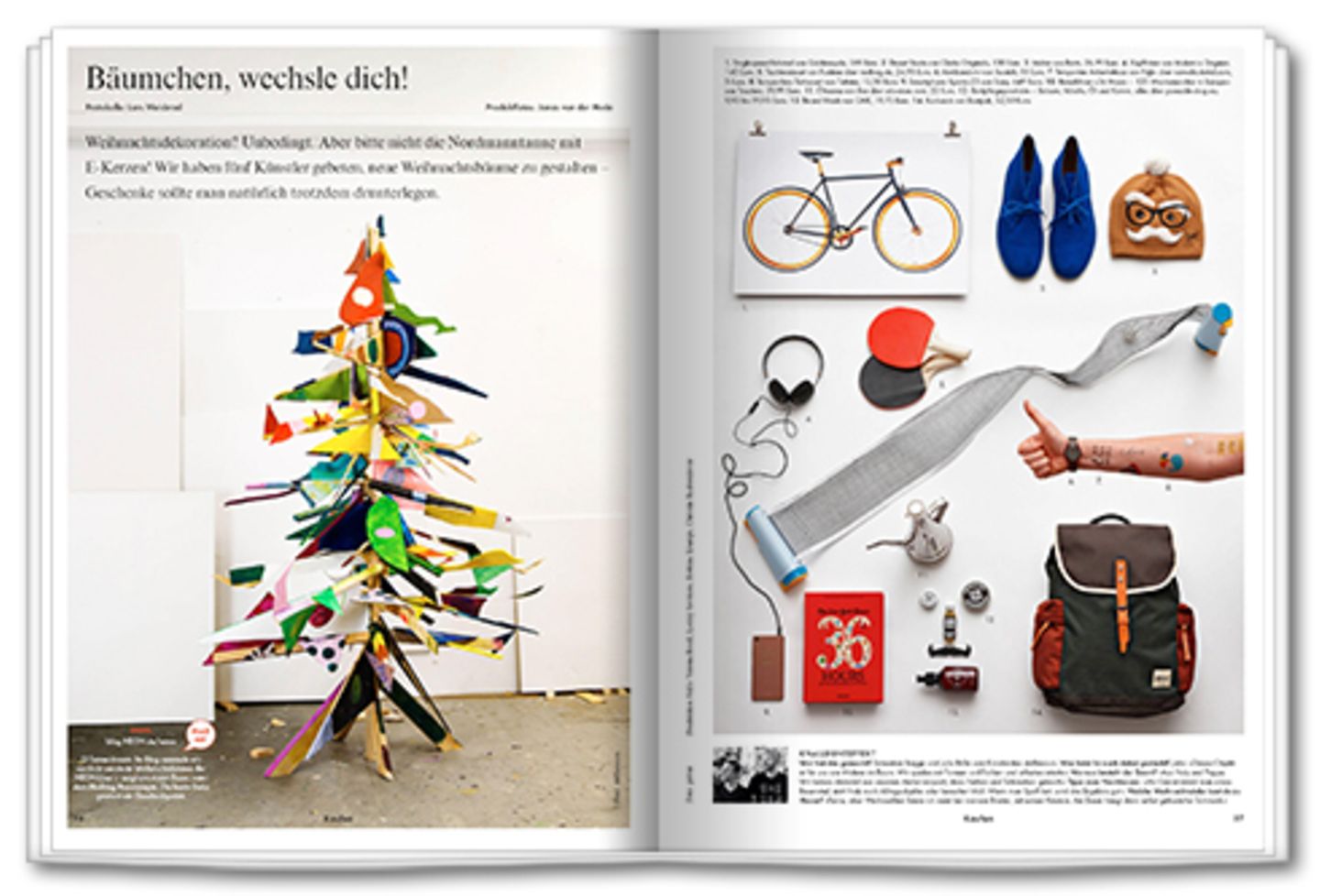 Bäumchen, wechsle dich! Künstler gestalten ungewöhnliche Weihnachtsbäume. Und Geschenke gibt es auch!