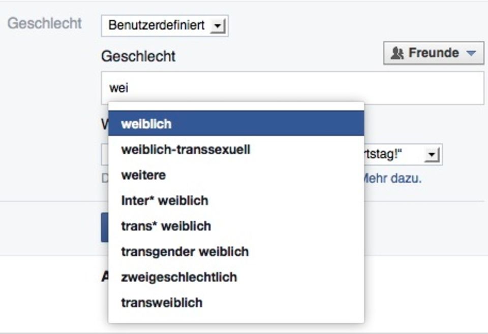 Politik: Facebooks 60 Geschlechteroptionen Politik: Facebooks 60 Geschlechteroptionen
