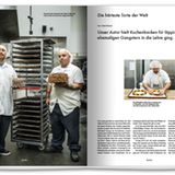 George (rechts) präsentiert den Salem Fudge Layer Cake, an dem auch der Autor mitgearbeitet hat.