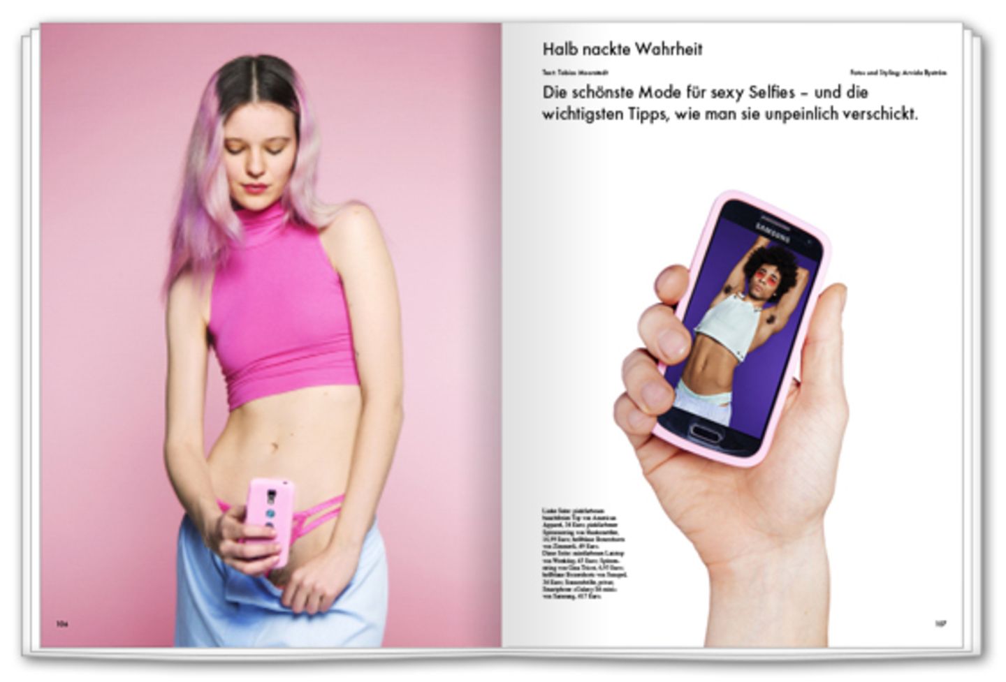 Halb nackte Wahrheit. Die schönste Mode für sexy Selfies - und die wichtigsten Tipps, wie man sie unpeinlich verschickt.