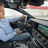 Redakteur Marcel Sommer am Steuer des Mercedes AMG E 63 S 4Matic+.