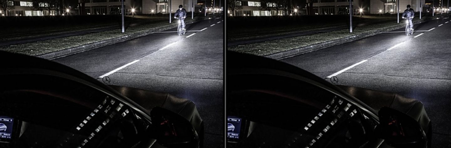 Blendfrei für entgegenkommende Radfahrer