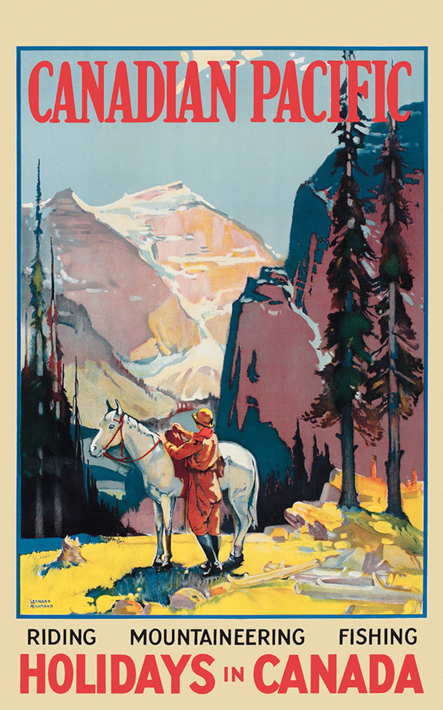 Poster von Leonard Richmond von 1925: Schon damals wurde für Oudoor-Aktivitäten in den Bergen geworben.