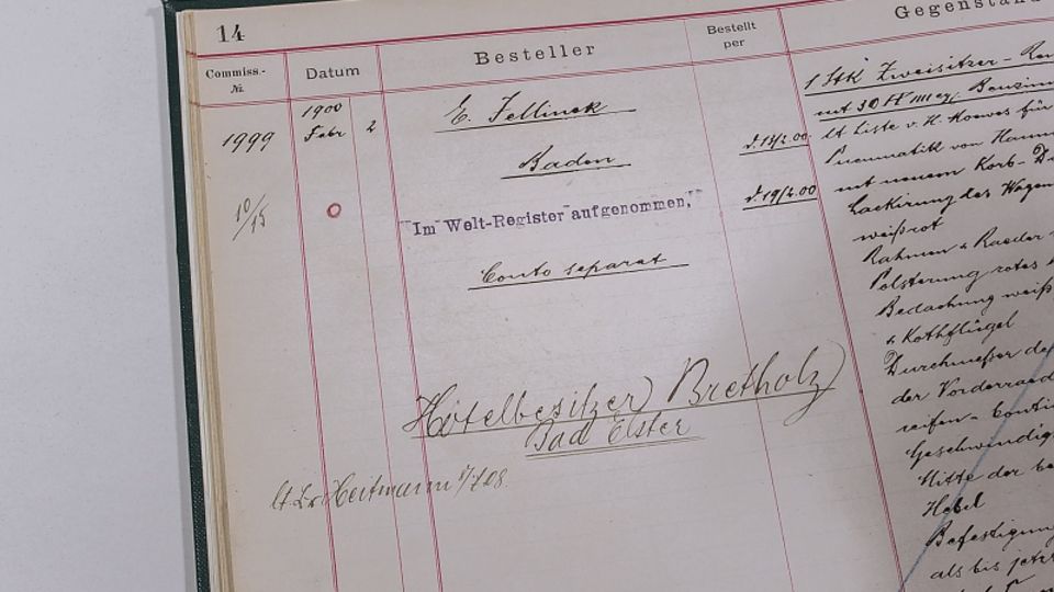 Auftragsbuch im Daimler-Archiv