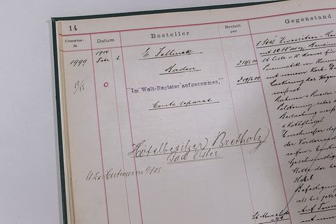 Auftragsbuch im Daimler-Archiv