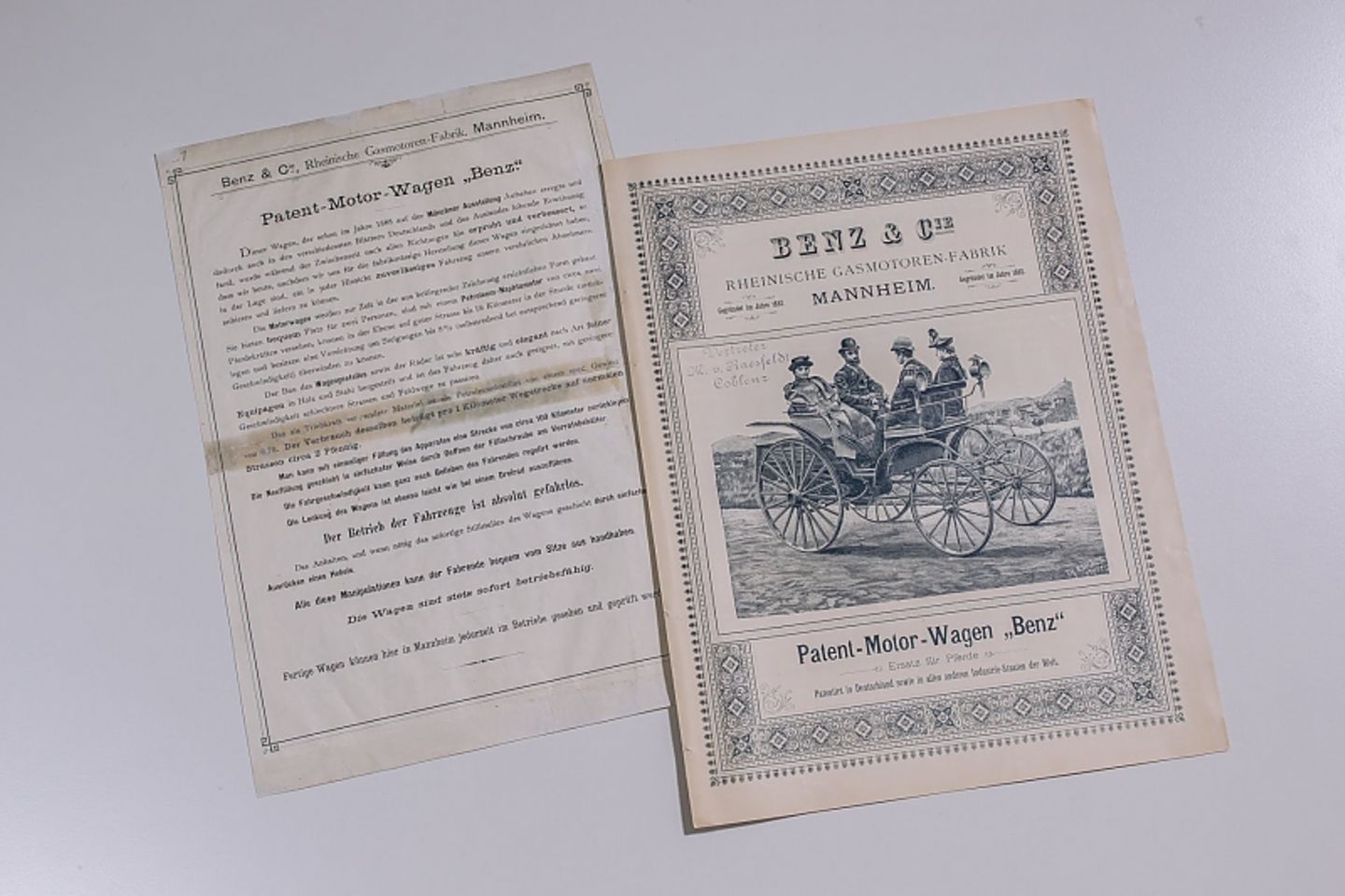 Benz Motorwagen - die Patentschrift