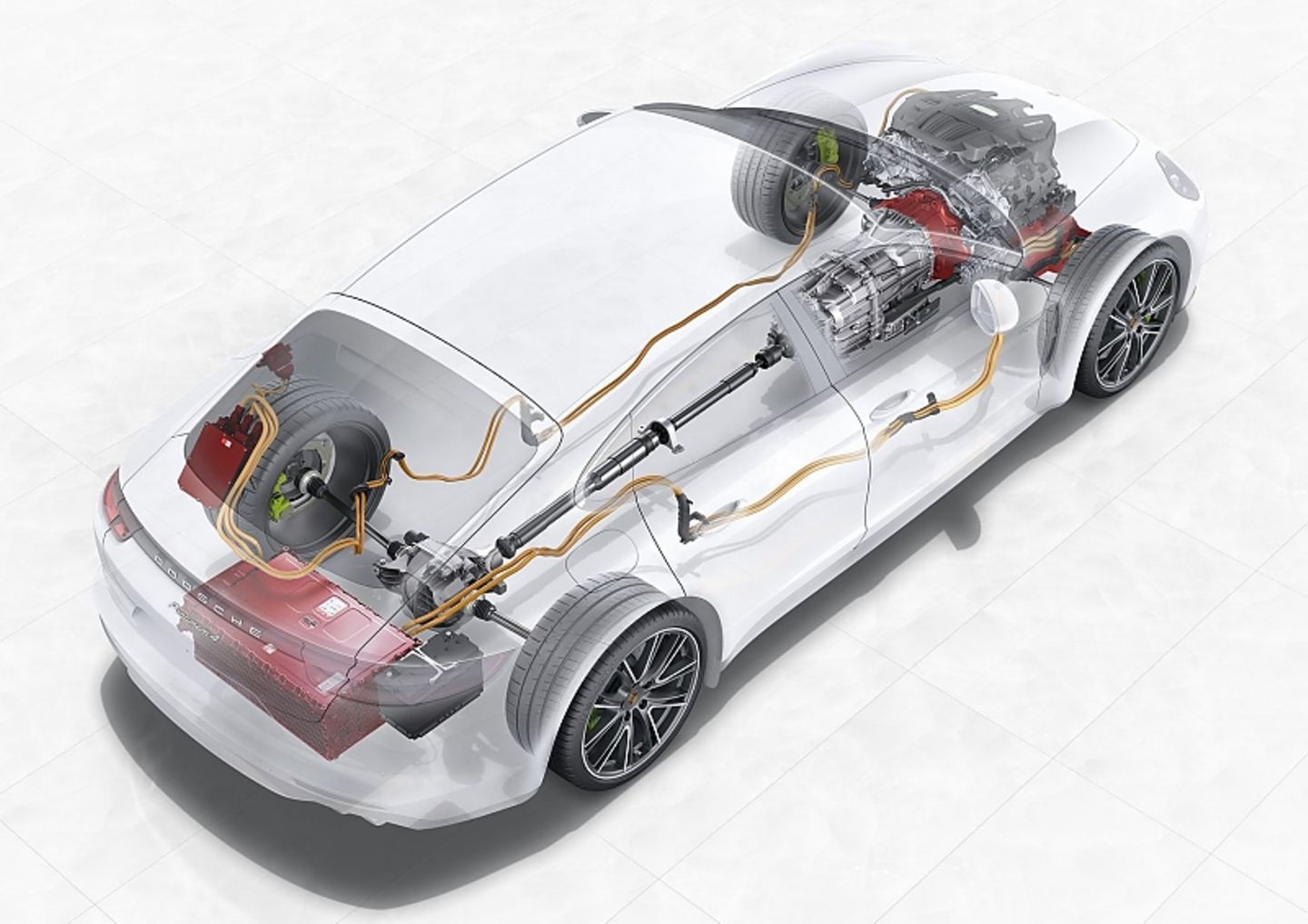 So sind die Antriebsteile im Auto platziert