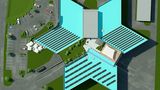 Der Neubau der Fabrik mit einer Kapazität für die Kreisel-Batterietechnologie von 1.200.000 Kilowattstunden pro Jahr.