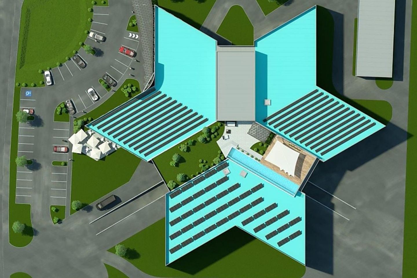 Der Neubau der Fabrik mit einer Kapazität für die Kreisel-Batterietechnologie von 1.200.000 Kilowattstunden pro Jahr.