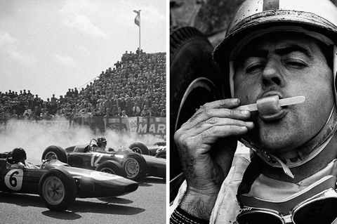 Collage: Formel Eins Fahrer und Wagen