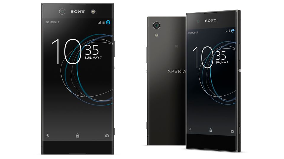 Vorder- und Rückseite des Sony Xperia XA1 Ultra und des Sony Xperia XA1