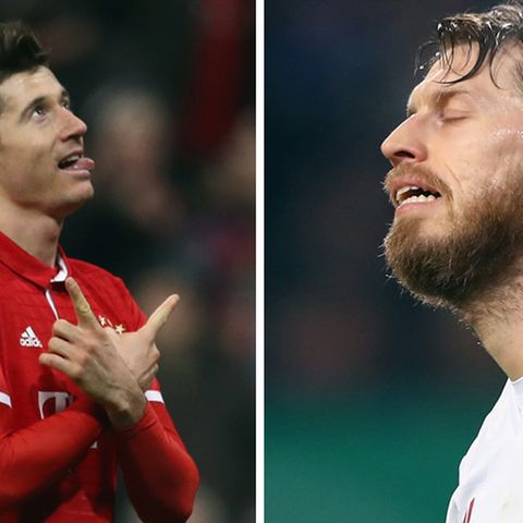 Robert Lewandowksi vom FC Bayern hatte einen deutlich besseren DFB-Pokalabend als Aaron Hunt vom HSV
