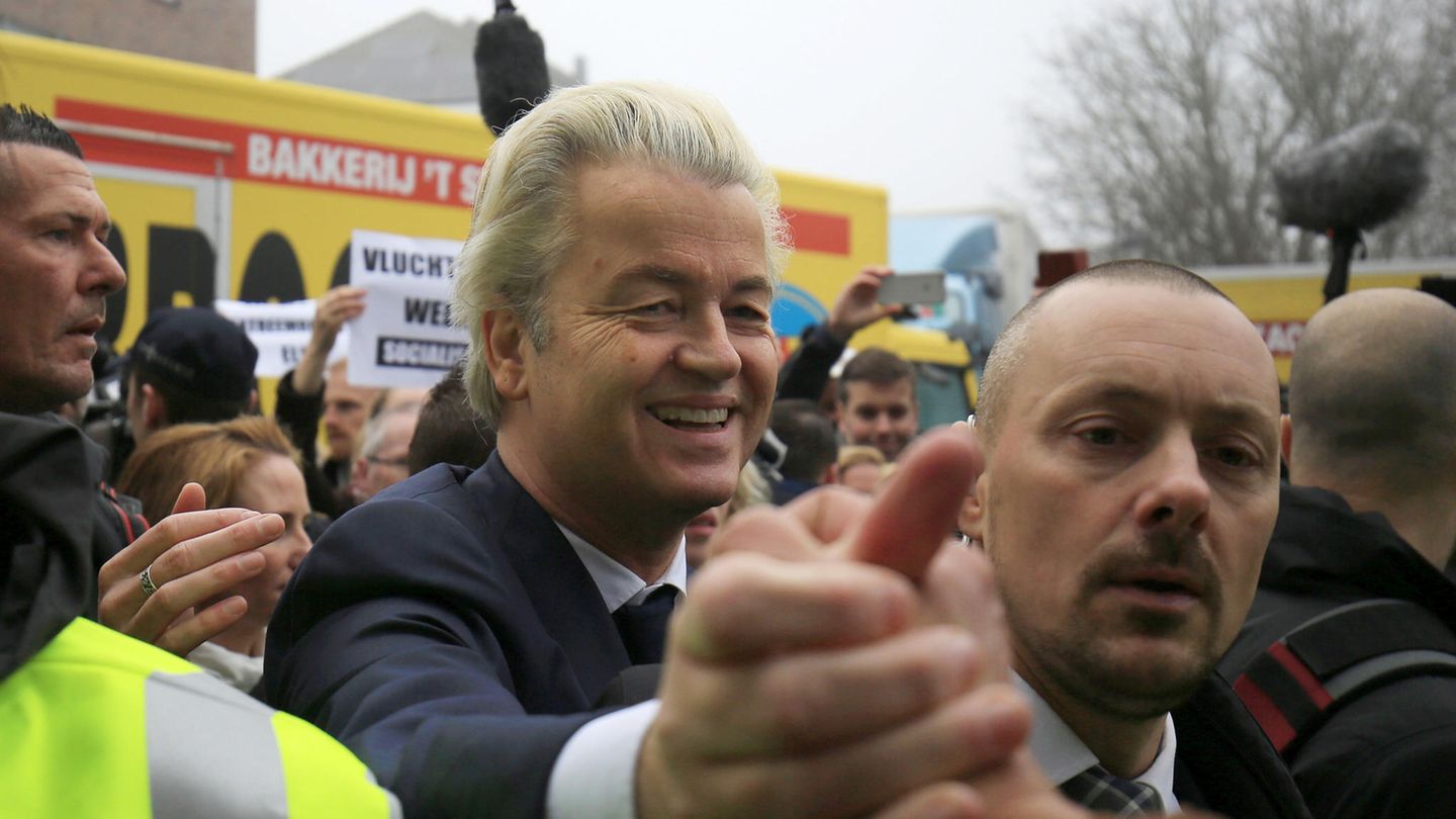 Geert Wilders beim Wahlkampfauftritt in Spijkenisse