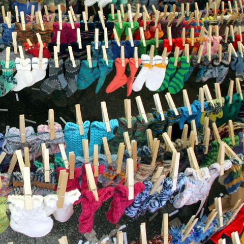 Socken auf der Wäscheleine