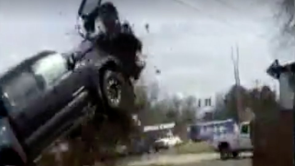 Verfolgungsjagd Pickup Sprung Crash USA